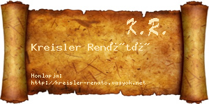 Kreisler Renátó névjegykártya
